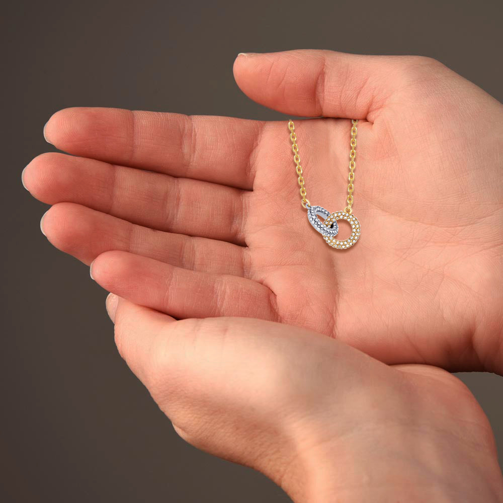 TRYNDI 18K Gold Plated "Infinite Bond" Swarovski Crystal Accented Necklace