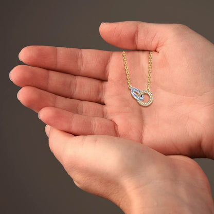 TRYNDI 18K Gold Plated "Infinite Bond" Swarovski Crystal Accented Necklace