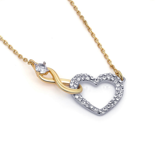 TRYNDI 18K Gold Plated "Infinity Heart" Swarovski Crystal Necklace