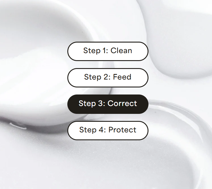 Steps for skincare on a white background