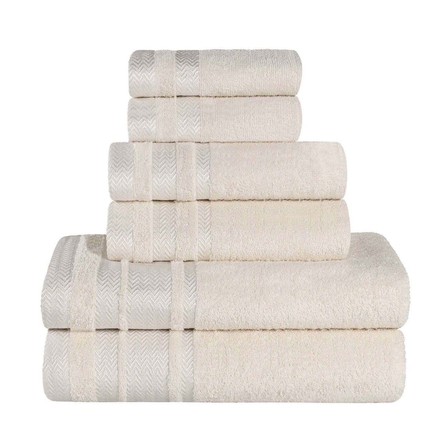 Superior "Hays" 100% Cotton Textured 6-Piece Towel Set