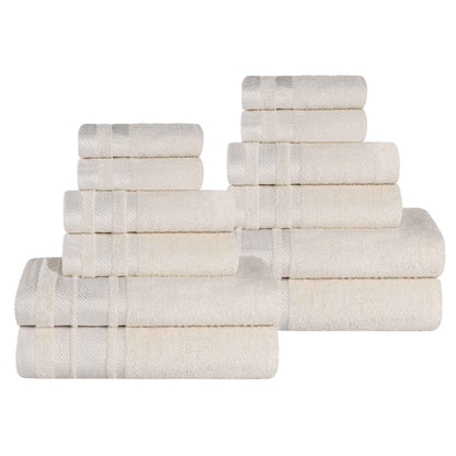 Superior "Hays" 100% Cotton Textured 12-Piece Towel Set