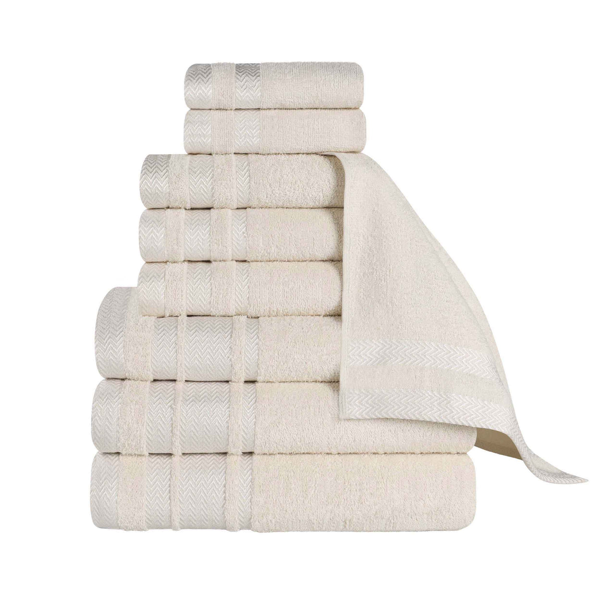 Superior "Hays" 100% Cotton Textured 9-Piece Towel Set