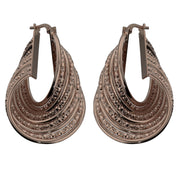 Toscana Italiana Mocha Gold Plated Diamond Cut Teardrop Wrap Hoop Earrings