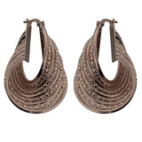 Toscana Italiana Mocha Gold Plated Diamond Cut Teardrop Wrap Hoop Earrings