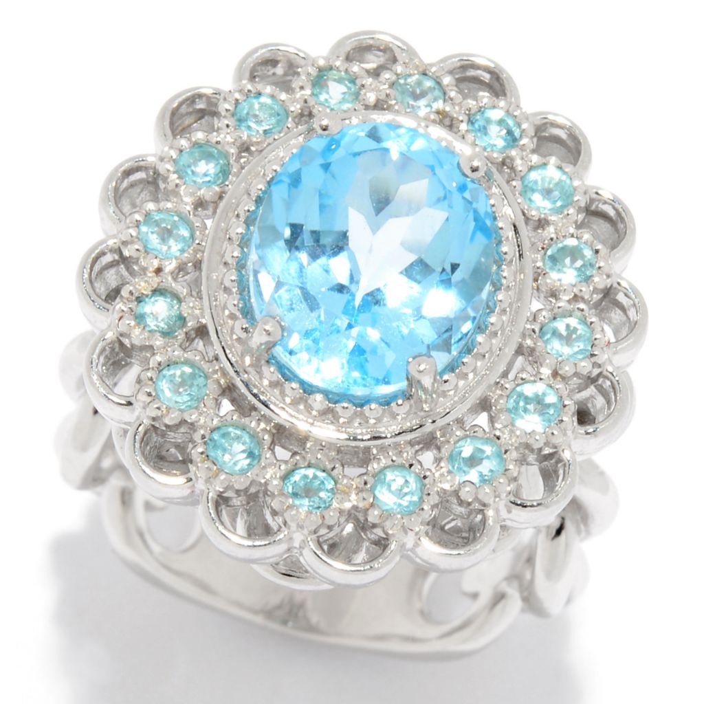 Sterling Silver Blue Topaz & Apatite Ring