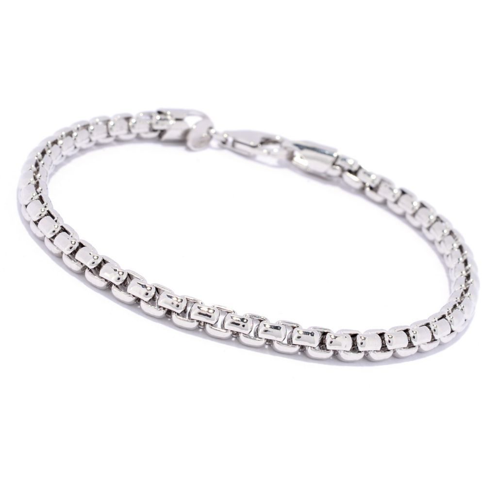 Toscana Italiana Platinum Plated Box Chain Bracelet