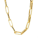 Toscana Italiana 18K Gold Plated Hammered Paperclip Link 20" Necklace