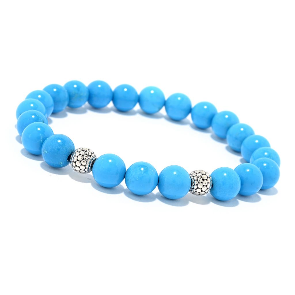 Samuel B. Turquoise Bead Stretch Bracelet