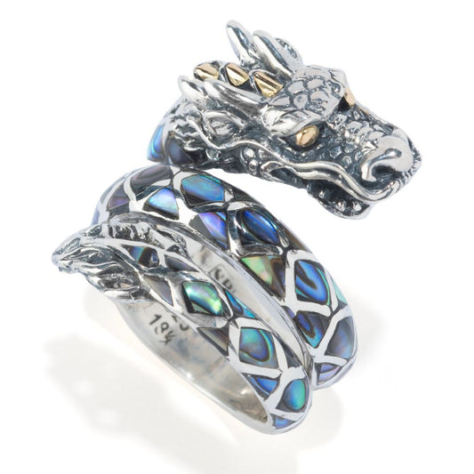 Samuel B. Sterling Silver Abalone Dragon Bypass Ring
