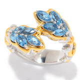 AS IS SAMPLE - Sterling Silver Tanzanian Aquamarine Bypass Ring
