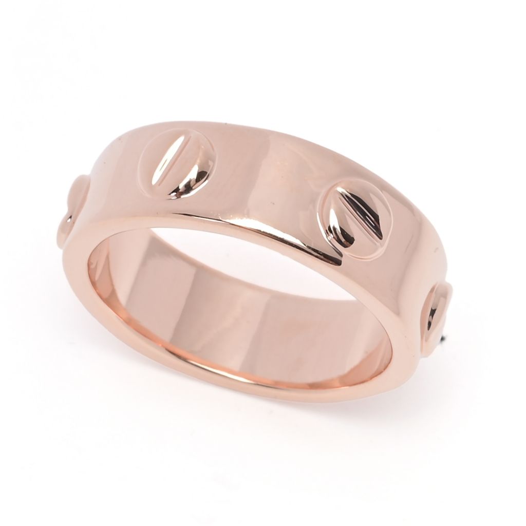 Toscana Italiana 18K Gold Plated Nail Head Band Ring
