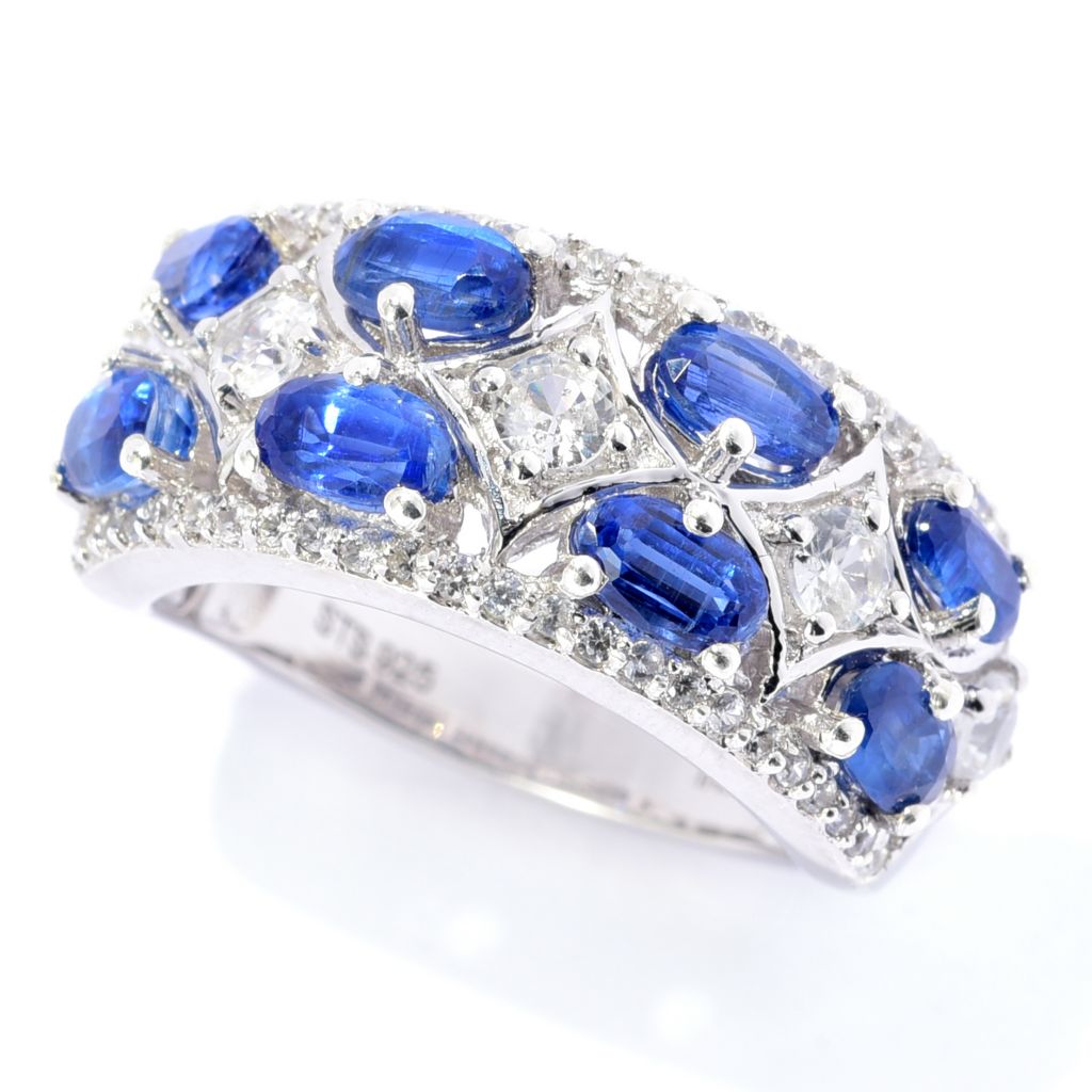 AS IS SAMPLE - Sterling Silver Kyanite & White Zircon Ring - Size 7
