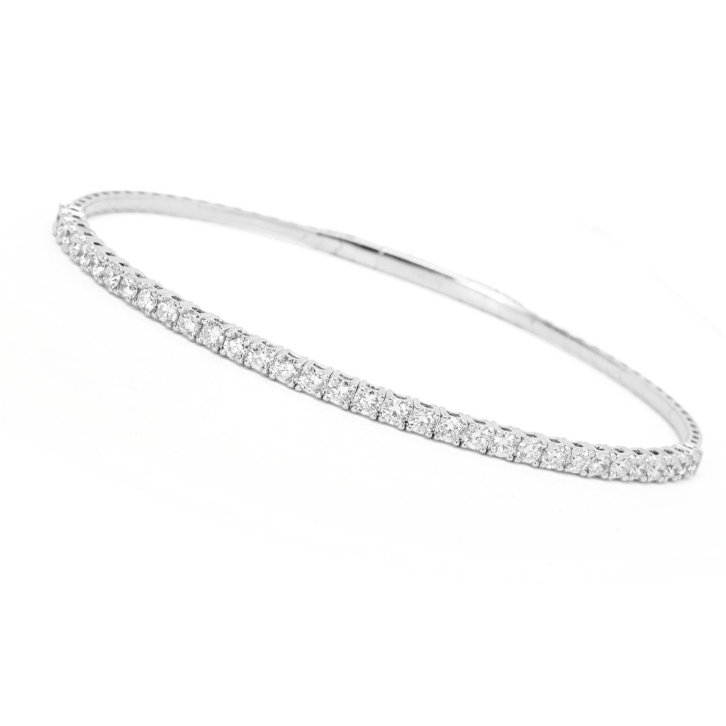 Morris & David 14K Gold Diamond Flex Bangle Bracelet