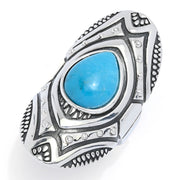 Southwest Elements Sterling Silver Blue Mohave Turquoise Ring