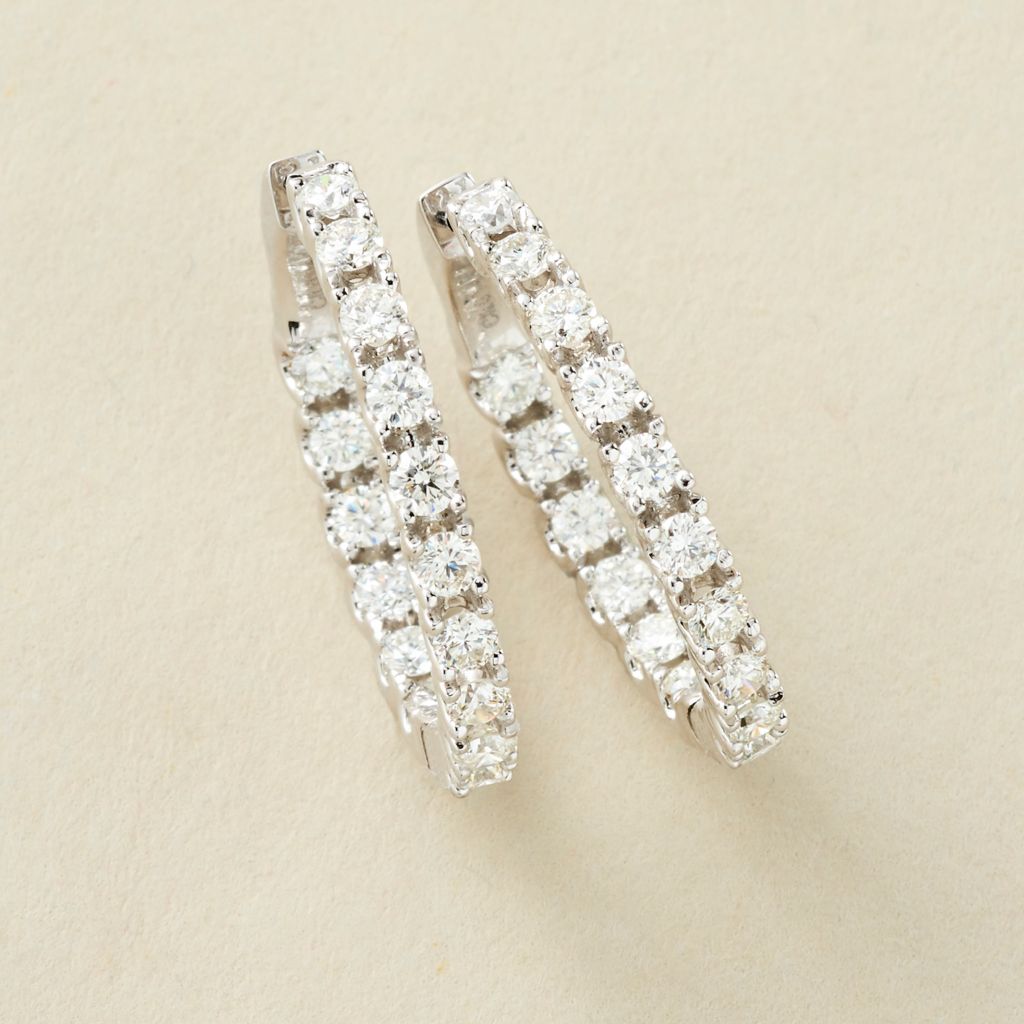 Peace Jewelers 14K Gold Lab-Grown Diamond Inside-Out Hoop Earrings