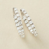 Peace Jewelers 14K Gold Choice of 2 or 3 Carats Lab-Grown Diamond Hoop Earrings
