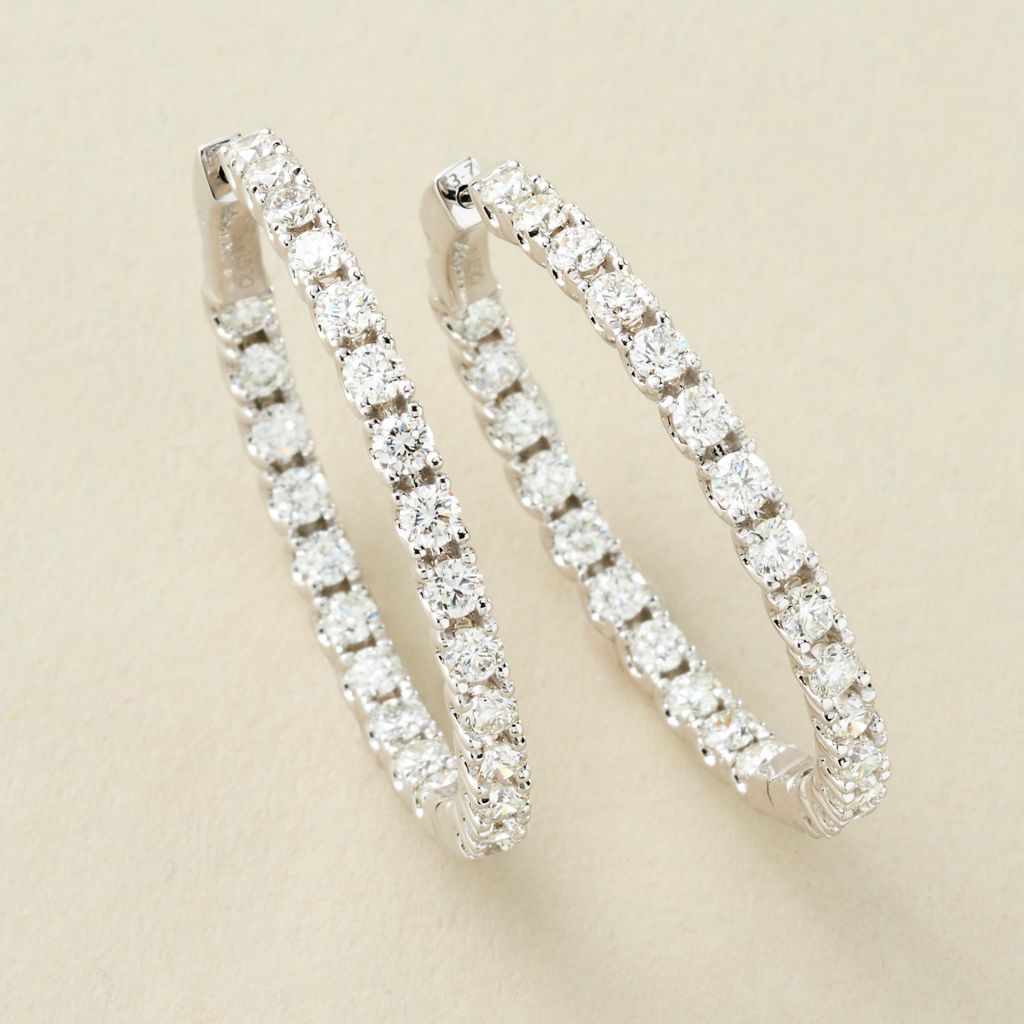 Peace Jewelers 14K Gold Lab-Grown Diamond Inside-Out Hoop Earrings