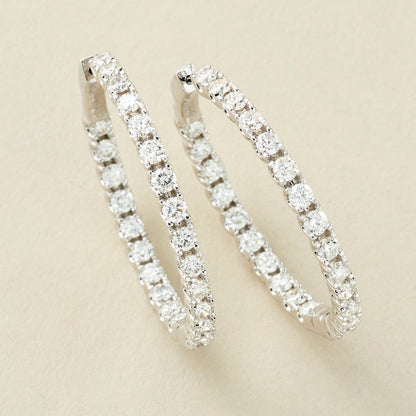 Peace Jewelers 14K Gold Lab-Grown Diamond Inside-Out Hoop Earrings