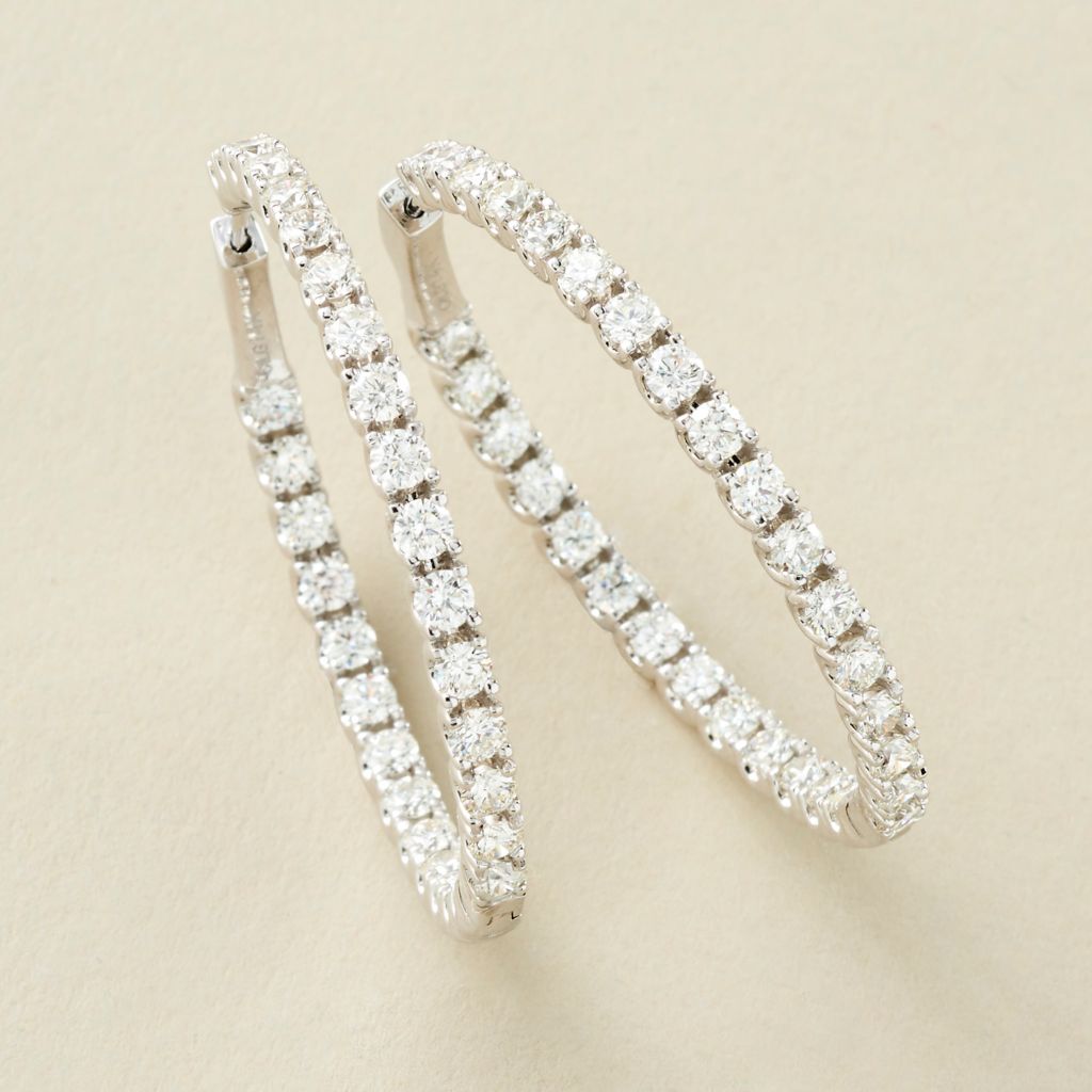 Peace Jewelers 14K Gold Lab-Grown Diamond Inside-Out Hoop Earrings