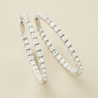 Peace Jewelers 14K Gold Lab-Grown Diamond Inside-Out Hoop Earrings