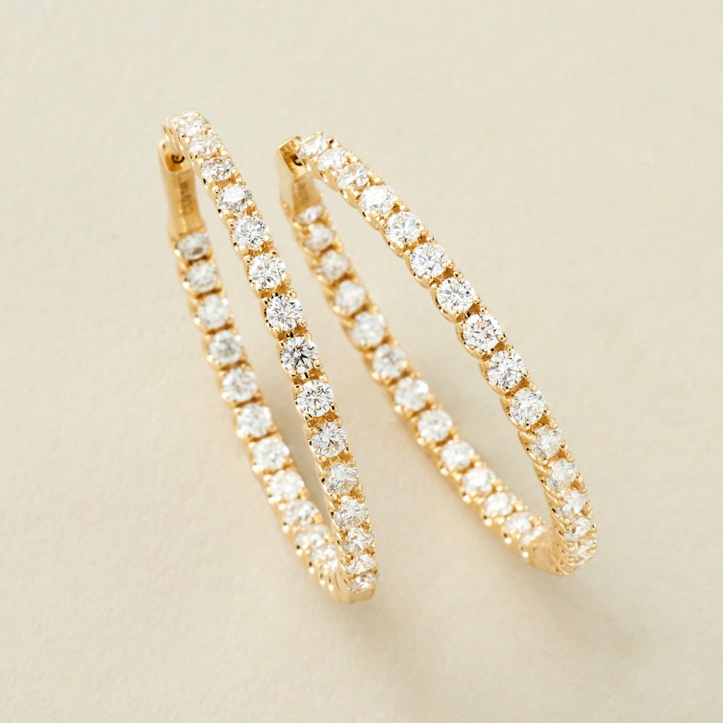 Peace Jewelers 14K Gold Lab-Grown Diamond Inside-Out Hoop Earrings