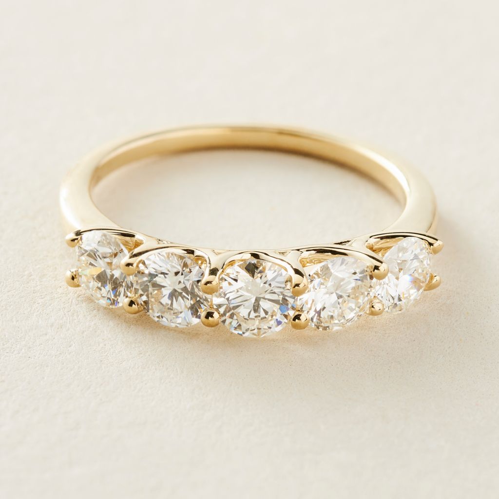 Peace Jewelers 14K Gold 1.50ctw 5-Stone Lab-Grown Diamond Ring