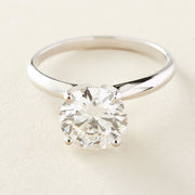 Peace Jewelers 14K Gold Choice of 2, 3 or 4 Carat Lab-Grown Diamond Round Solitaire Ring