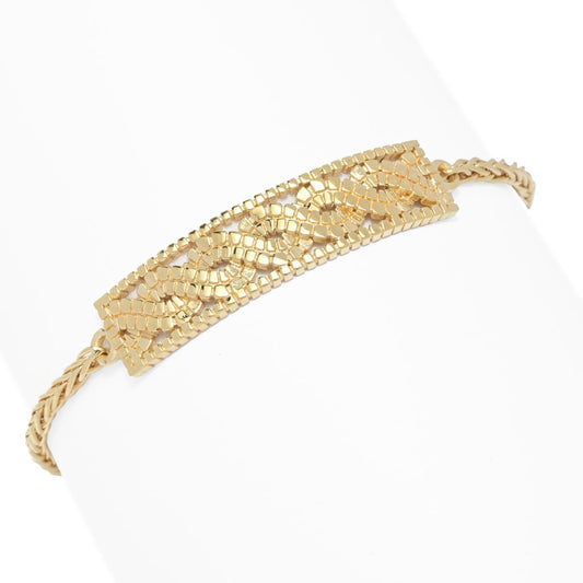 Passport to Turkey Gold Plated Spiga Chain Bar Bracelet