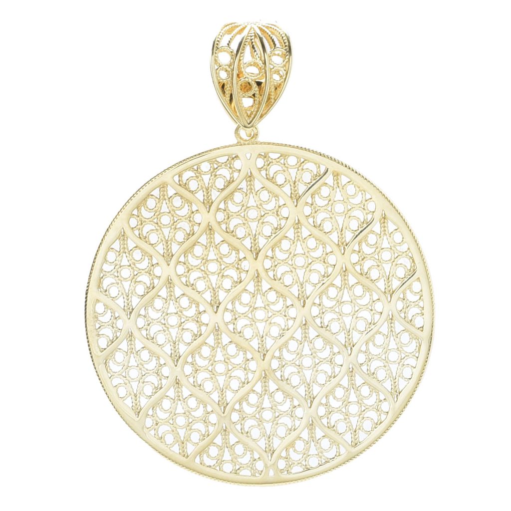 Passport to Turkey Gold Plated Filigree Medallion Pendant