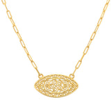 Passport to Turkey Gold Plated Evil Eye Paperclip Chain Necklace