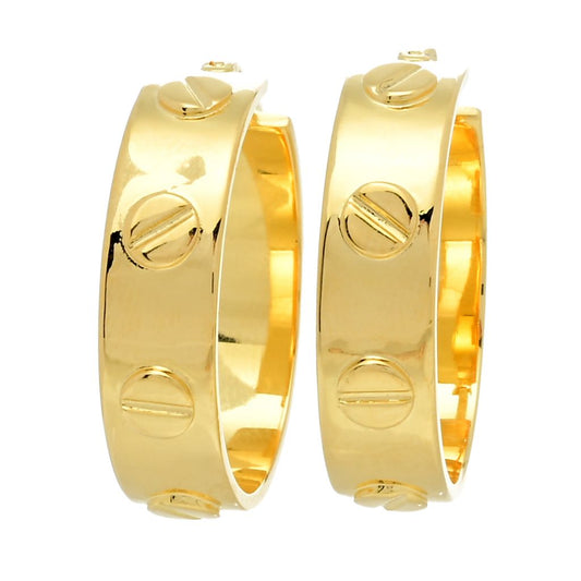 Toscana Italiana 18K Gold Plated Nail Head Hoop Earrings