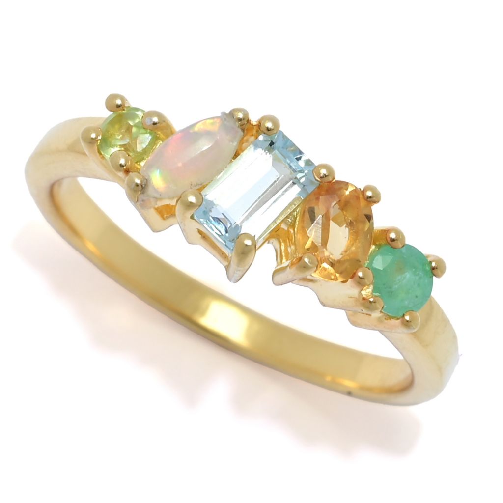 18K Gold Plated "Peace" Gemstone Acrostic Ring