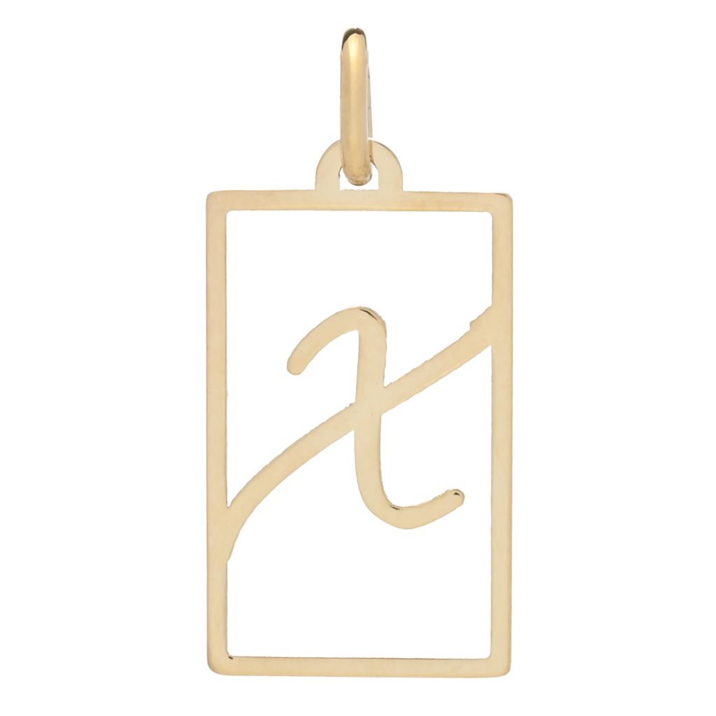 14K Italian Gold Framed Initial Pendant