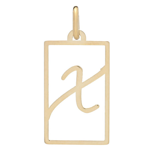 14K Italian Gold Framed Initial Pendant