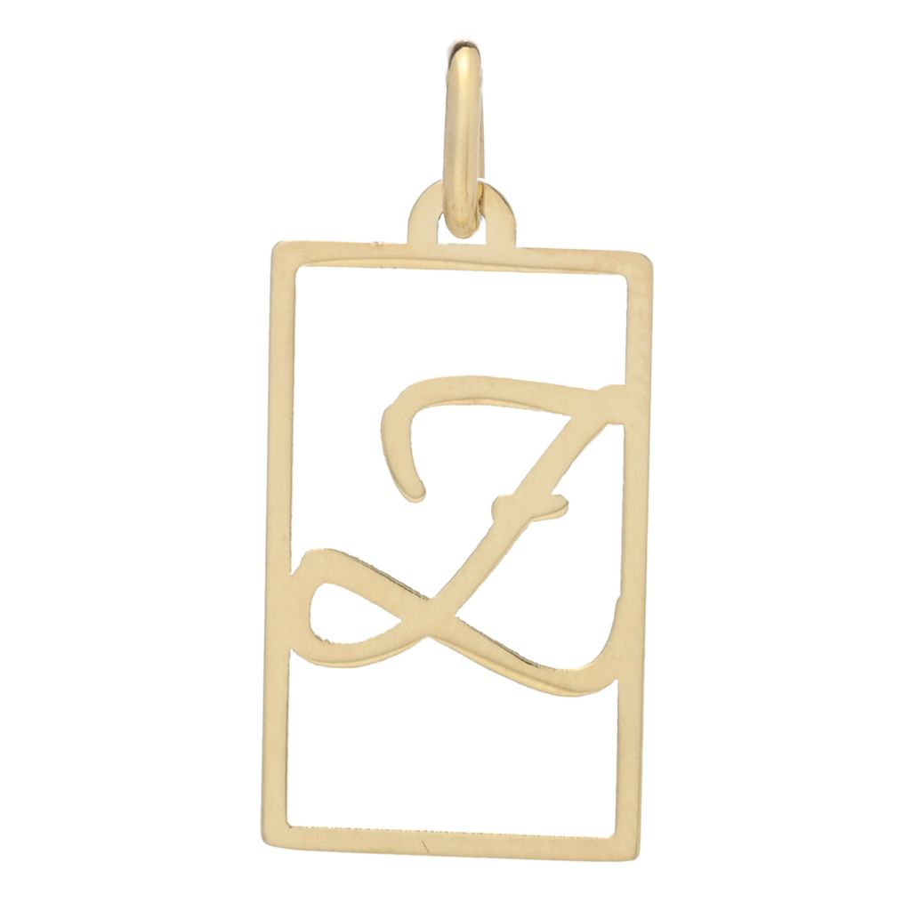 14K Italian Gold Framed Initial Pendant