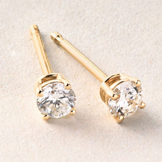 Peace Jewelers 14K Gold 0.25ctw Lab-Grown Diamond Stud Earrings
