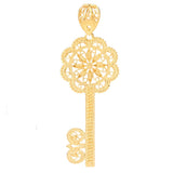 Passport to Turkey Gold Plated Filigree Key Pendant