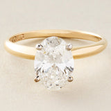 Peace Jewelers 14K Gold 2.00ctw Lab-Grown Diamond Oval Solitaire Ring