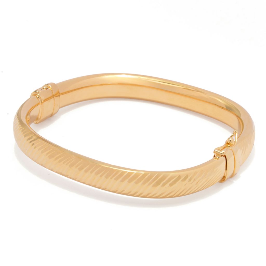 Toscana Italiana 18K Gold Plated Choice of Finish Bangle Bracelet