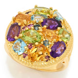 Etrusca Gemma 18K Gold Plated Multi-Gemstone Cluster Ring