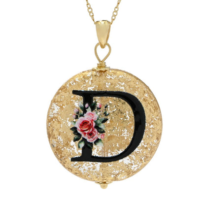 Il Murano 18K Gold Plated Murano Glass Initial Pendant