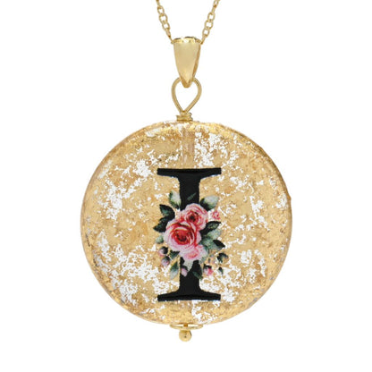 Il Murano 18K Gold Plated Murano Glass Initial Pendant