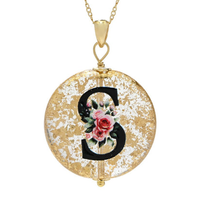 Il Murano 18K Gold Plated Murano Glass Initial Pendant