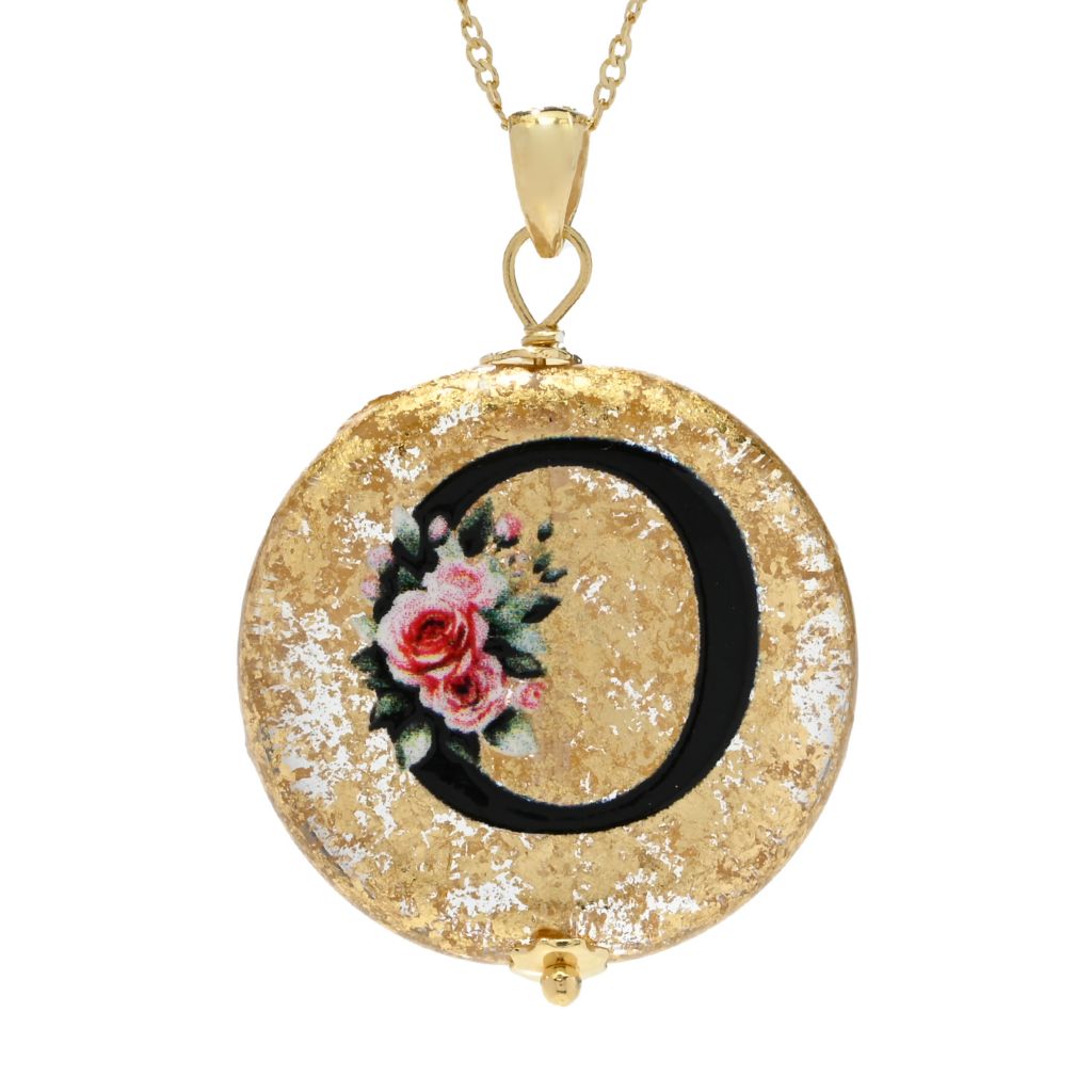 Il Murano 18K Gold Plated Murano Glass Initial Pendant