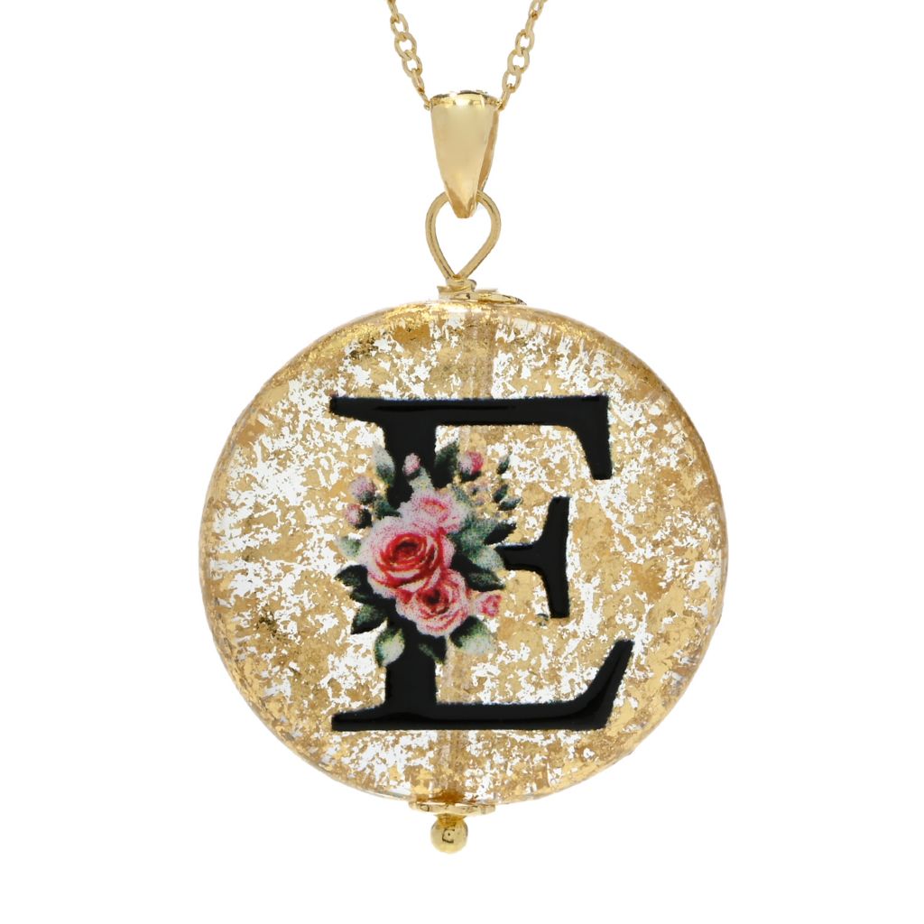 Il Murano 18K Gold Plated Murano Glass Initial Pendant