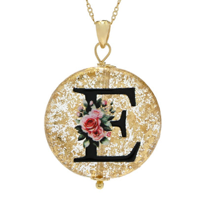 Il Murano 18K Gold Plated Murano Glass Initial Pendant