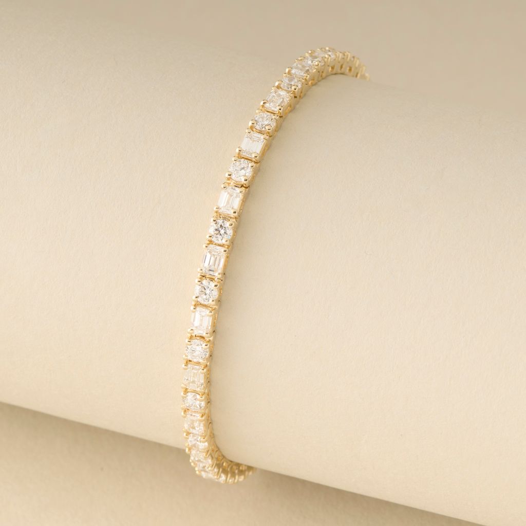 Peace Jewelers 14K Gold 6.00ctw Lab-Grown Diamond Mixed Cut Bracelet