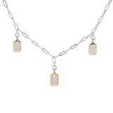 Melodia Sterling Silver Lab-Grown Diamond Paperclip Charm Necklace