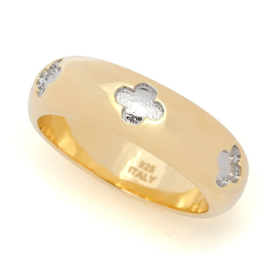 Sorrento Sterling Silver Two-Tone Clover Ring